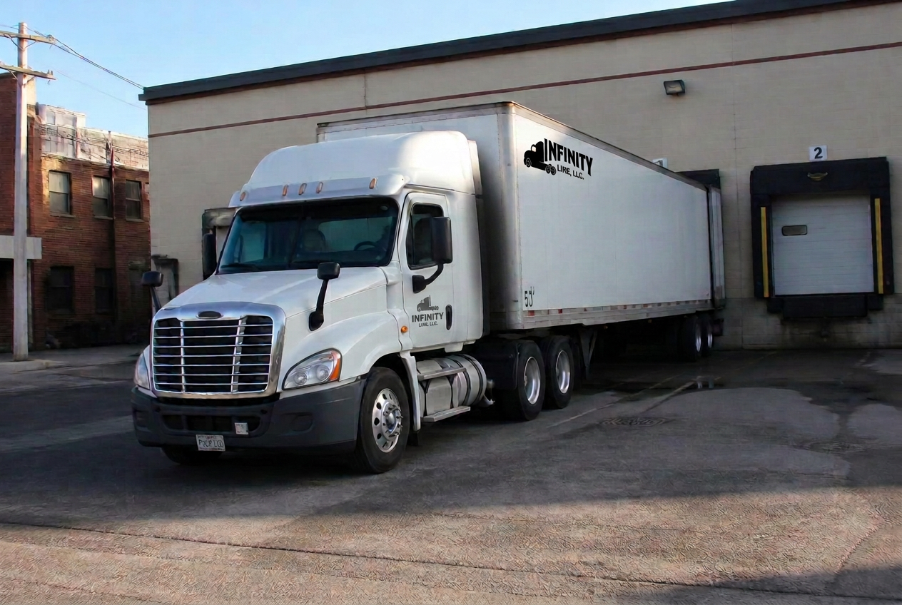 Infinity Line LLC truck on a local Elkhart route
